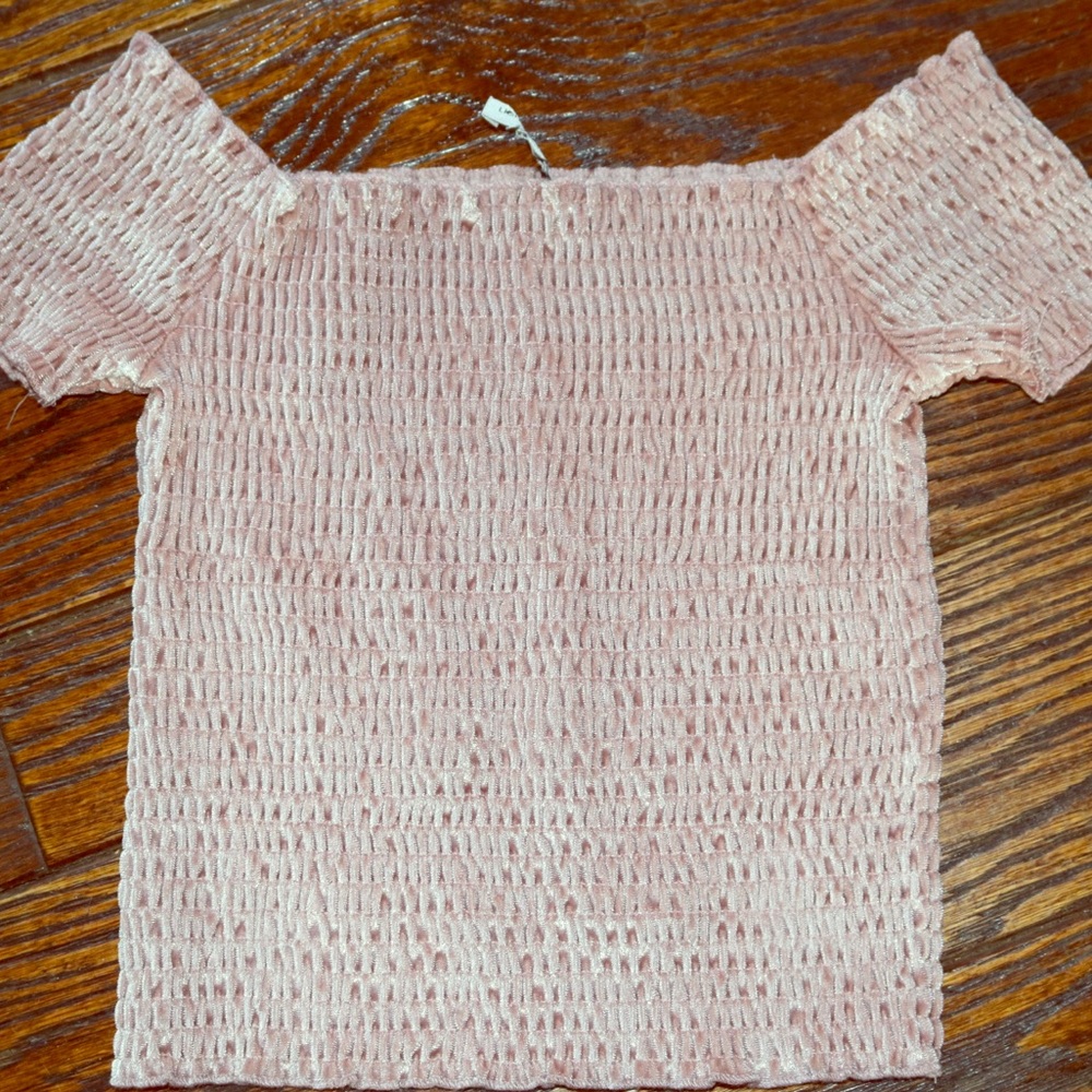 Urban Outfitters blush shiny crop top
